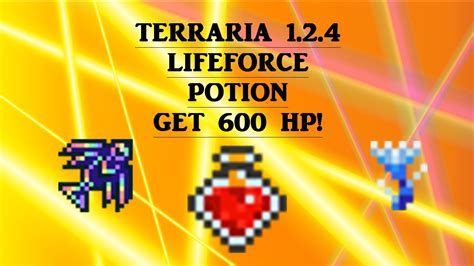 Lifeforce potion terraria - With this in mind, the wrath potion and the lifeforce potion are strong candidates for the best potion in the game. As a 10% damage increase means you end boss fights faster, and a 20% max health increase means you can survive longer. Q. How to Grow Potion Ingredients in Terraria? A lot of potion ingredients will have special requirements for ...